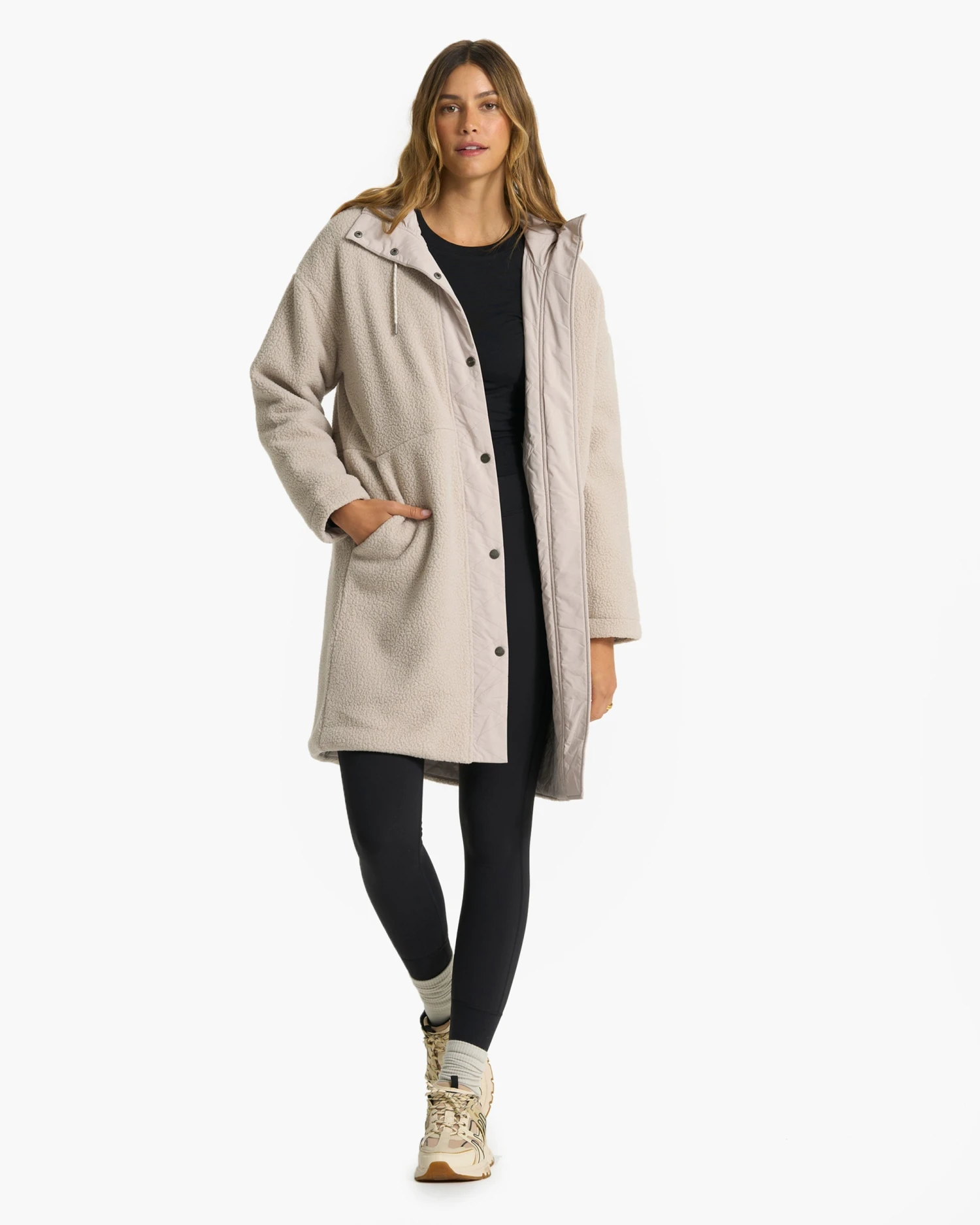 Sherpa Hooded Trench | Dark Salt - Image 4