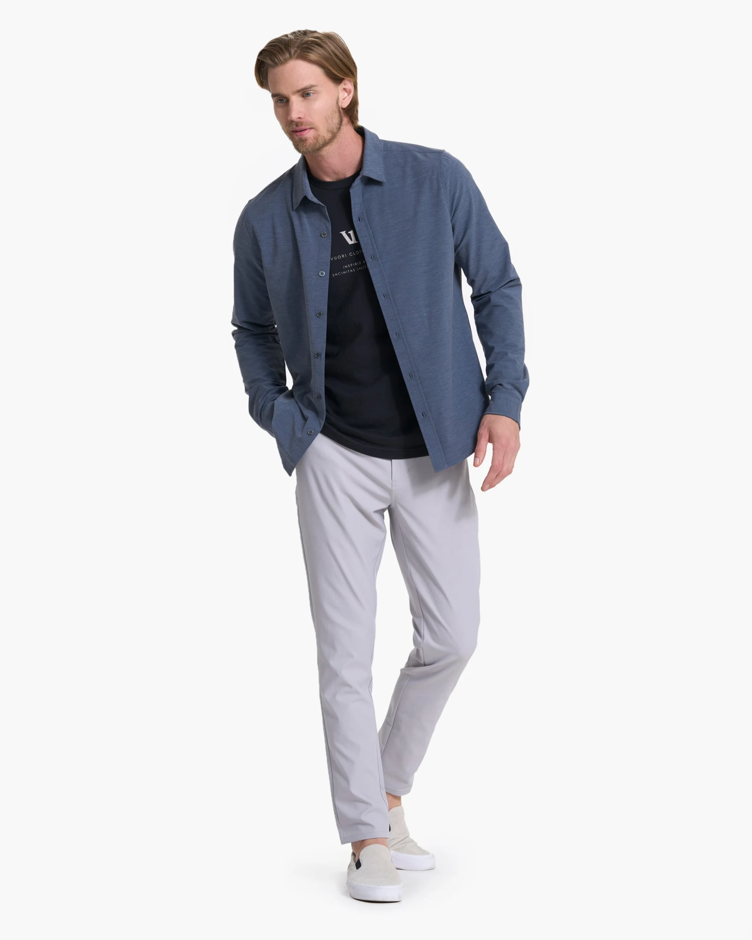 Long Sleeve Bridge Button Down | Azure - Image 5