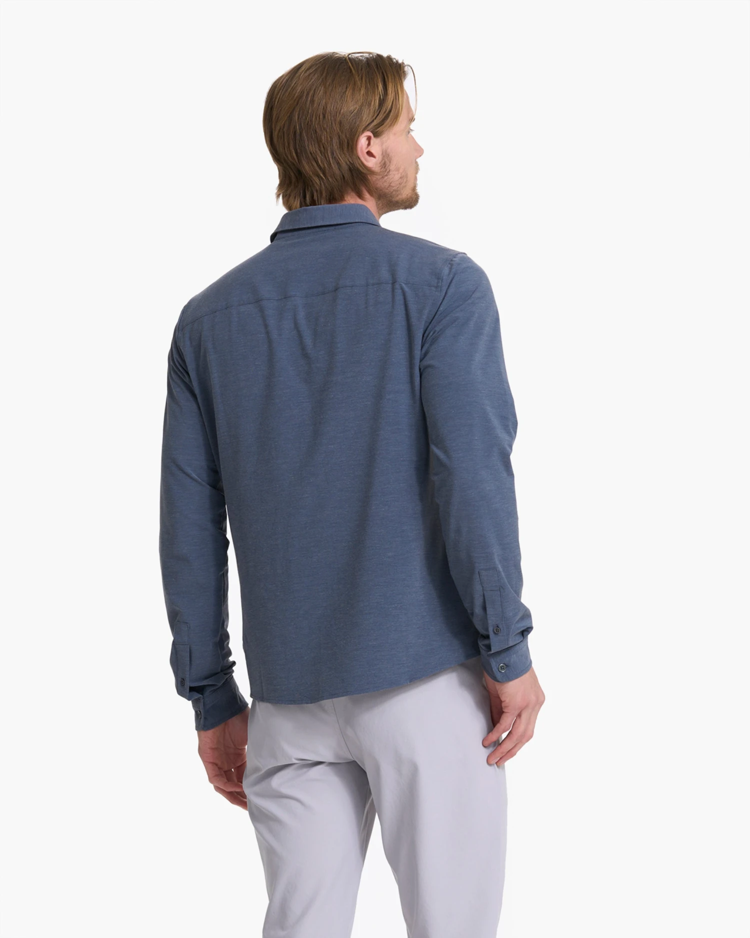 Long Sleeve Bridge Button Down | Azure - Image 4