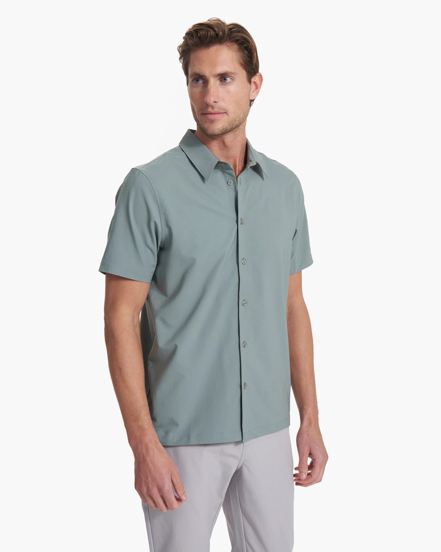 Short Sleeve Manhattan Button Down | Stormy - Image 3