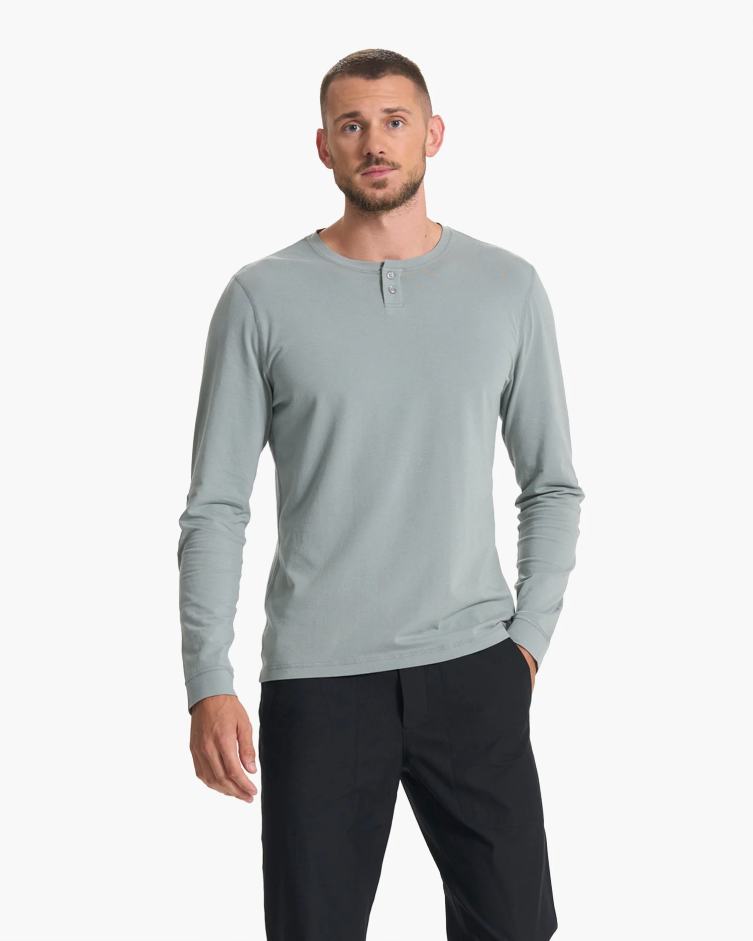 Long Sleeve Ever Henley | Stormy - Image 2