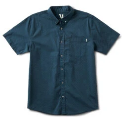 Crest Short-Sleeve Button-Down | Indigo Micro Dot