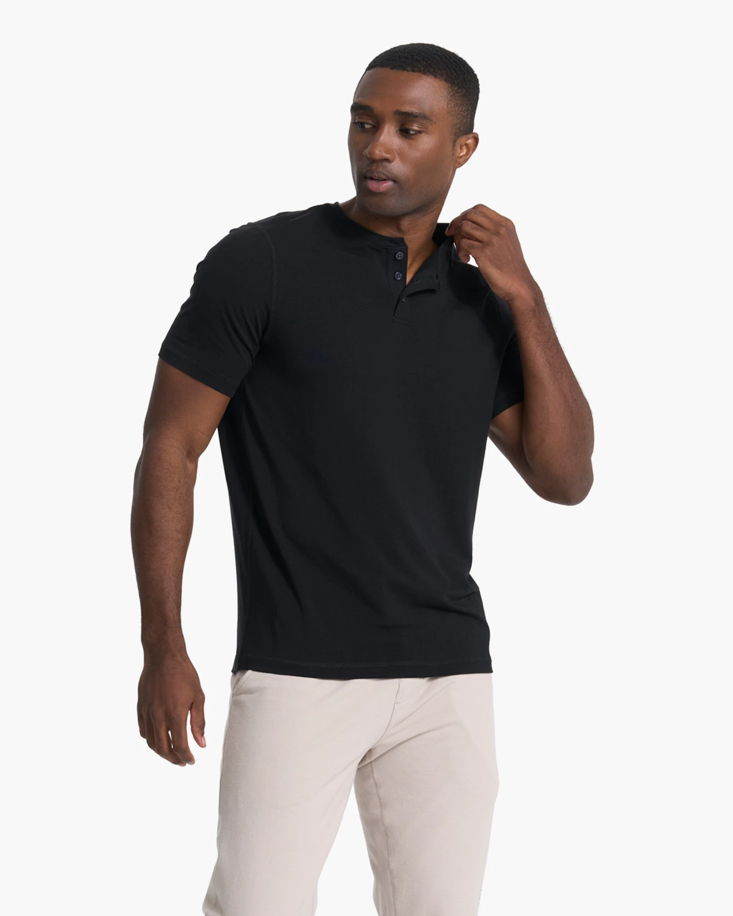 Short-Sleeve Ever Henley | Black - Image 5