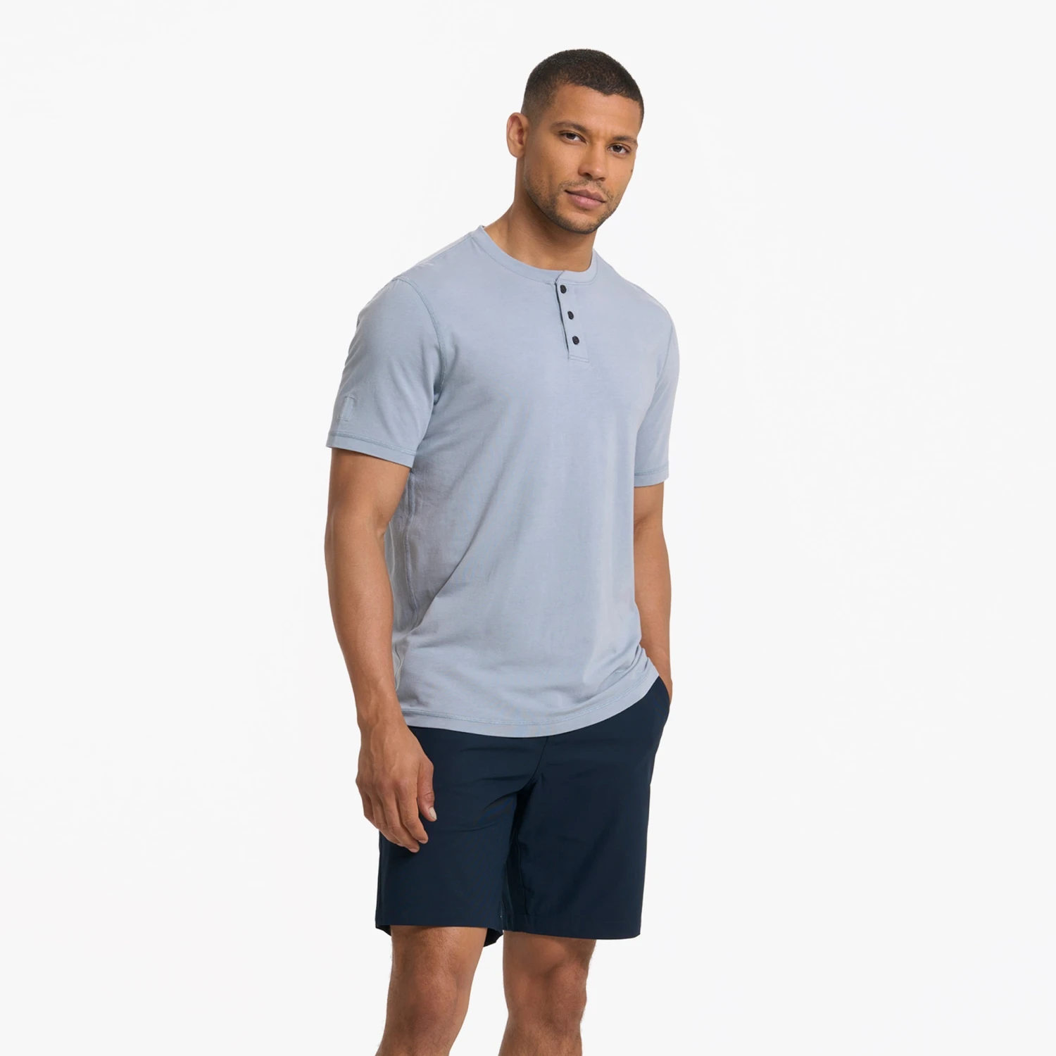 Short Sleeve Ever Henley | Light Cloud - Image 3