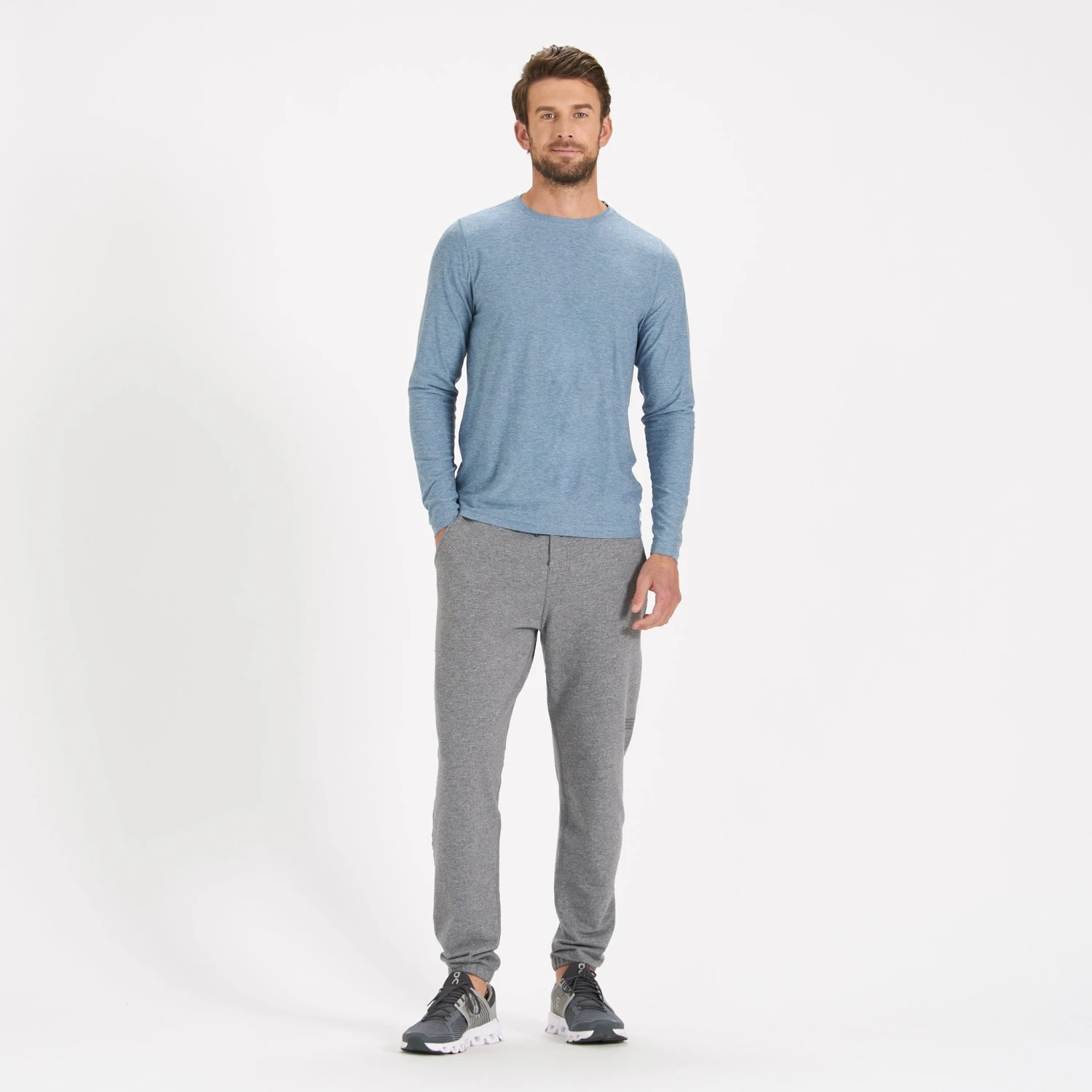 Long-Sleeve Strato Tech Tee | Cloud Heather - Image 5