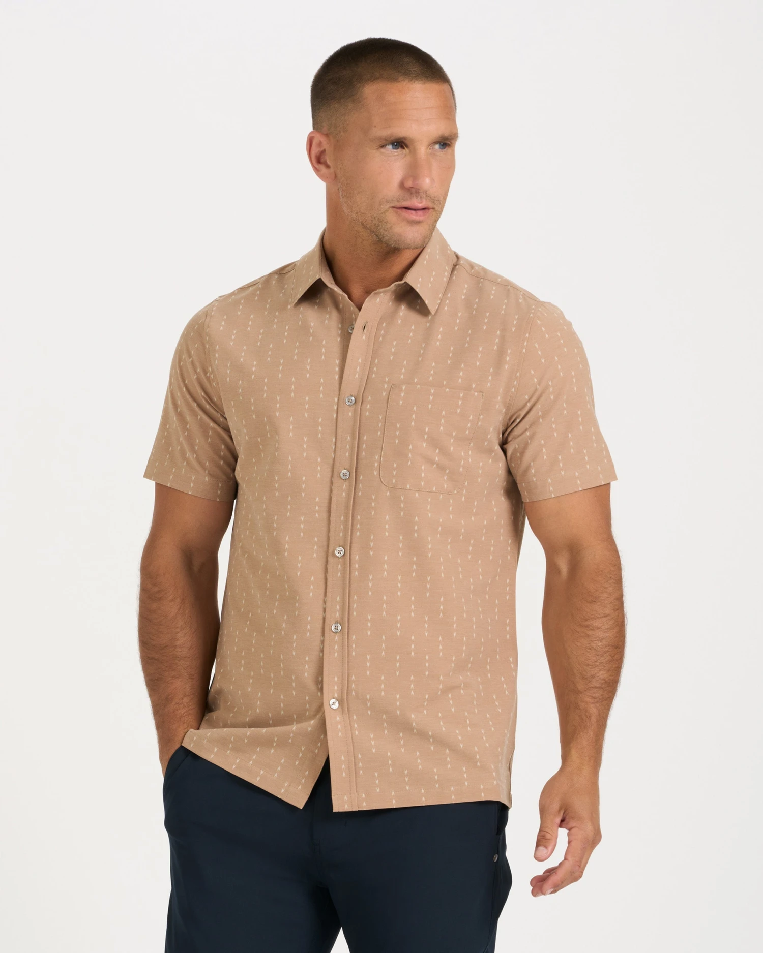 Short-Sleeve Bridge Button Down | Wheat Arrows - Image 2