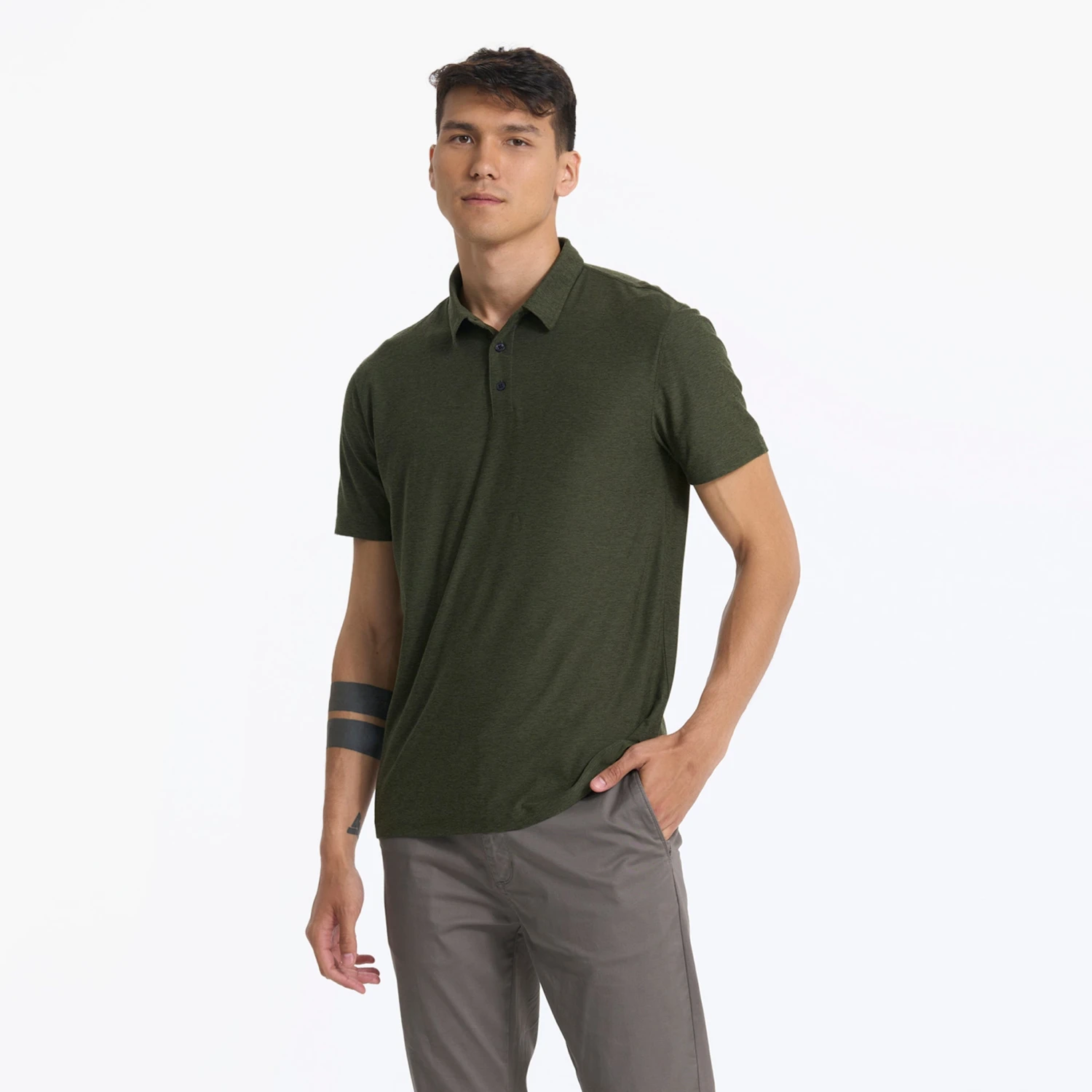 Strato Tech Polo | Forest Heather - Image 2