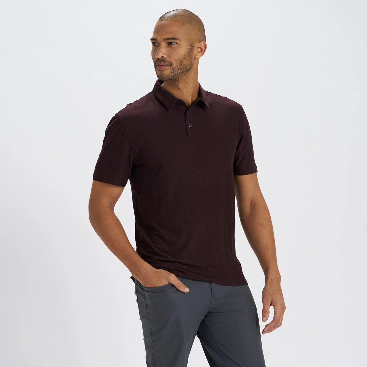 Strato Tech Polo | Oxblood Heather - Image 2