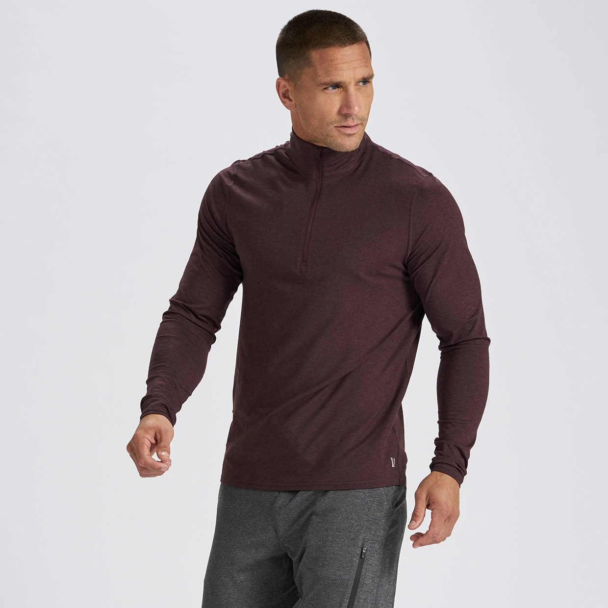 Ease Performance Half Zip | Oxblood Heather - Image 2