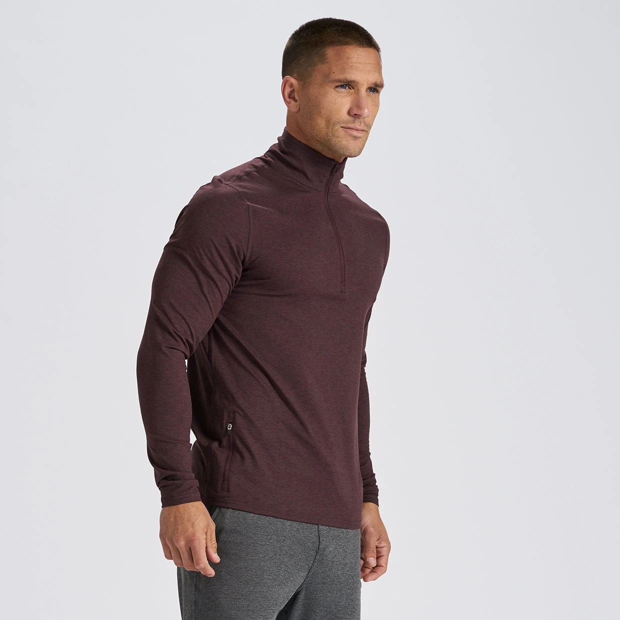 Ease Performance Half Zip | Oxblood Heather - Image 3