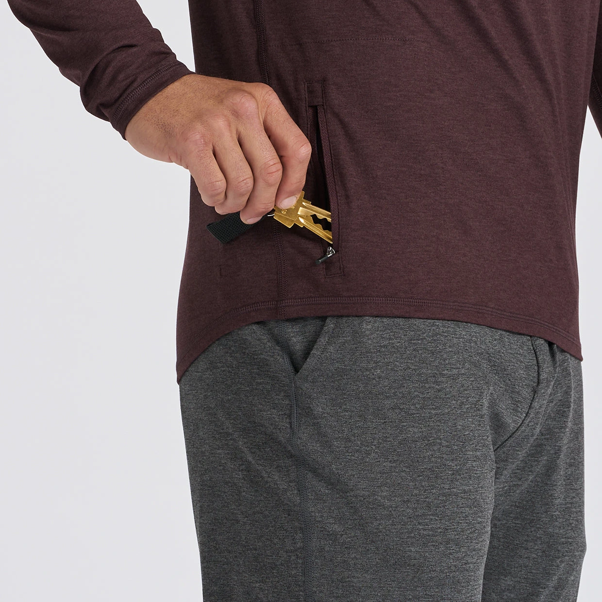 Ease Performance Half Zip | Oxblood Heather - Image 5