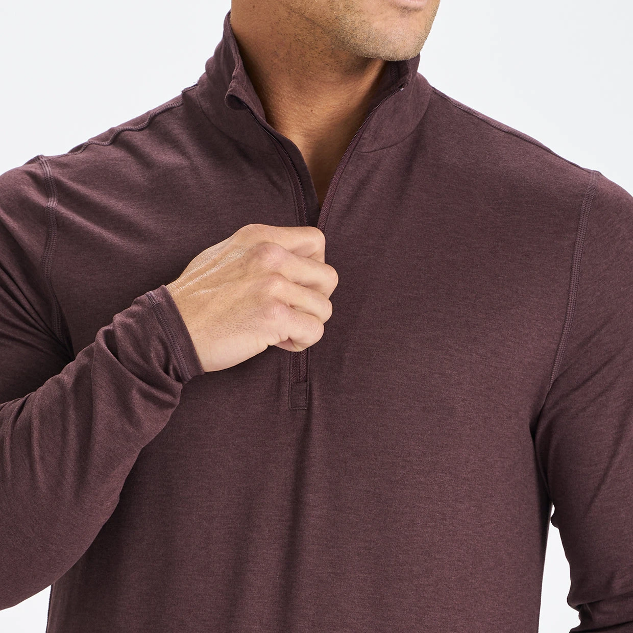 Ease Performance Half Zip | Oxblood Heather - Image 6