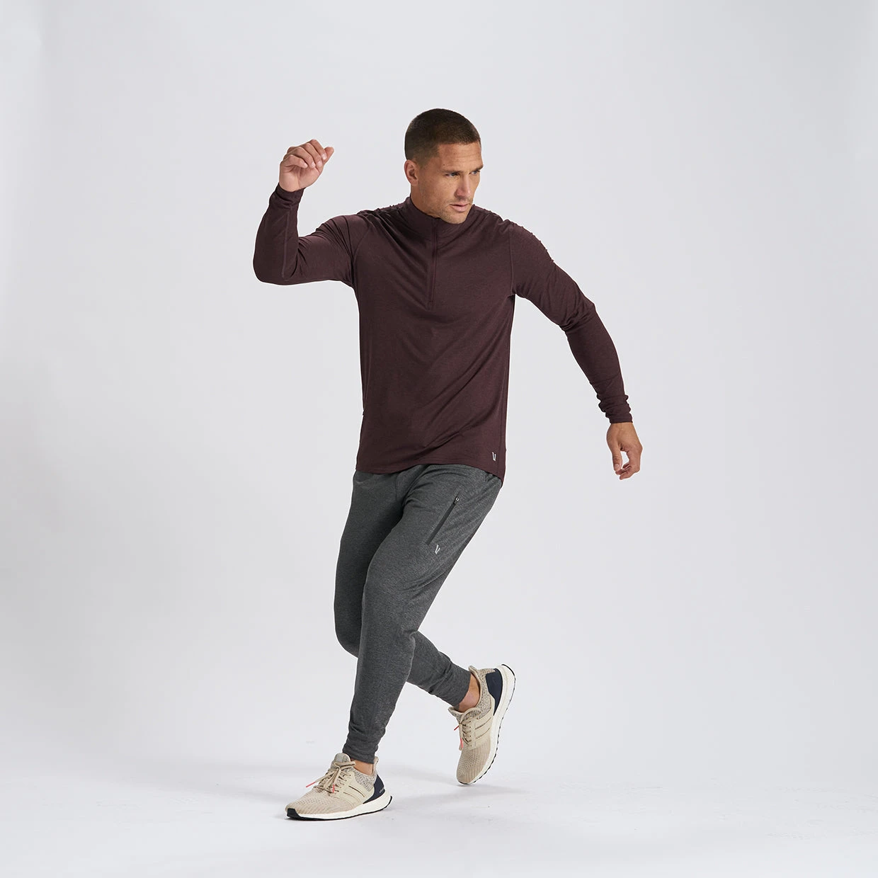 Ease Performance Half Zip | Oxblood Heather - Image 7