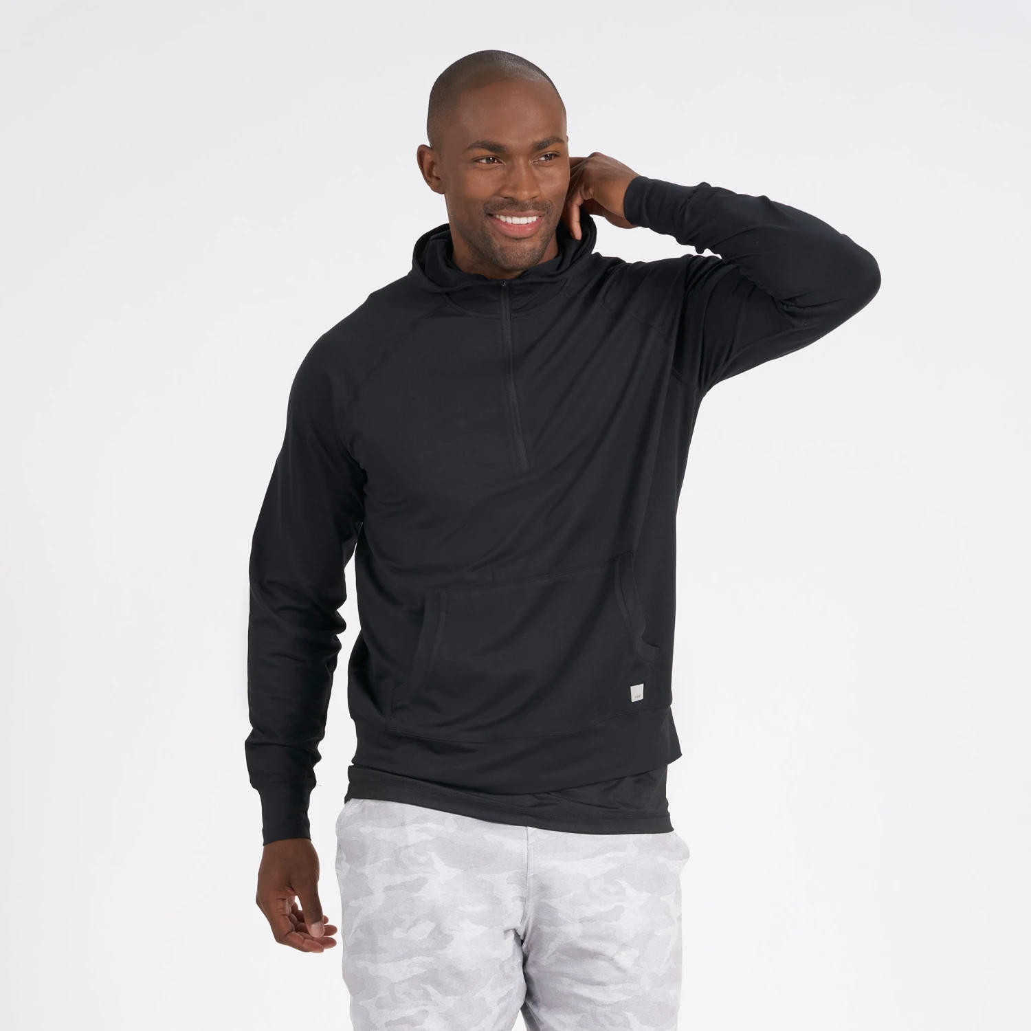 Ponto Performance Half Zip Hoodie | Black - Image 2