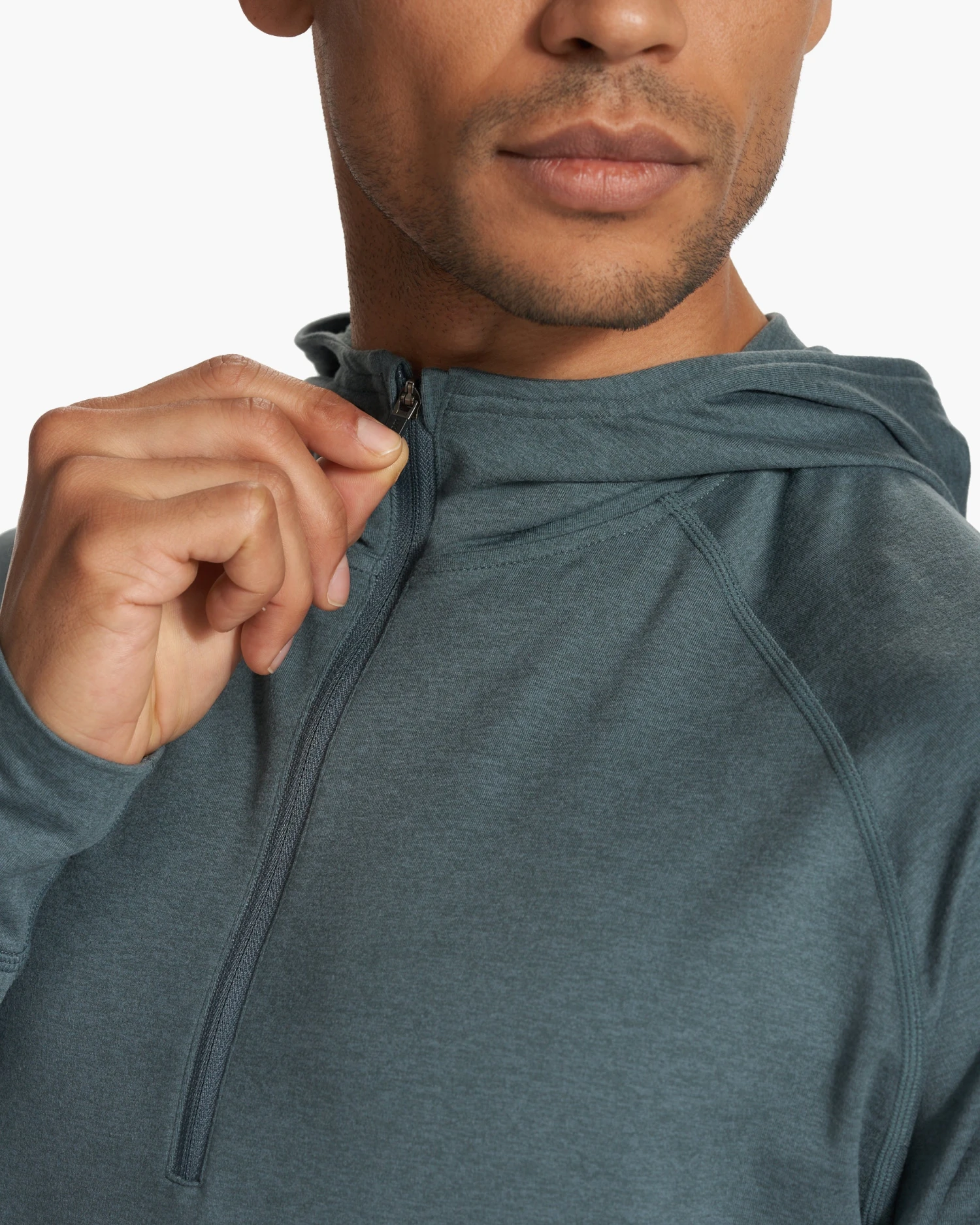 Ponto Performance Half Zip Hoodie | Lake Heather - Image 5