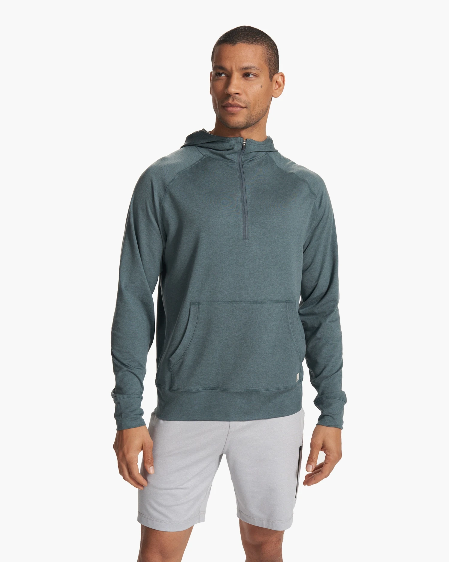 Ponto Performance Half Zip Hoodie | Lake Heather - Image 2