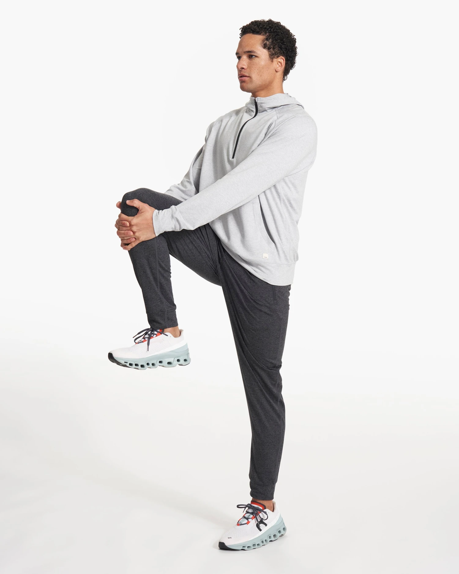 Ponto Performance Half Zip Hoodie | Platinum Heather - Image 6