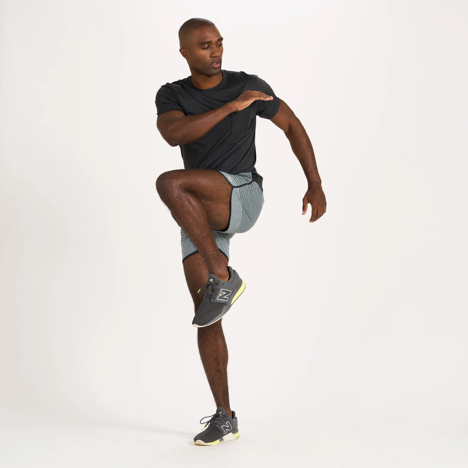 Banks Short 5" | Steel Blue Linen Texture Stripe - Image 5