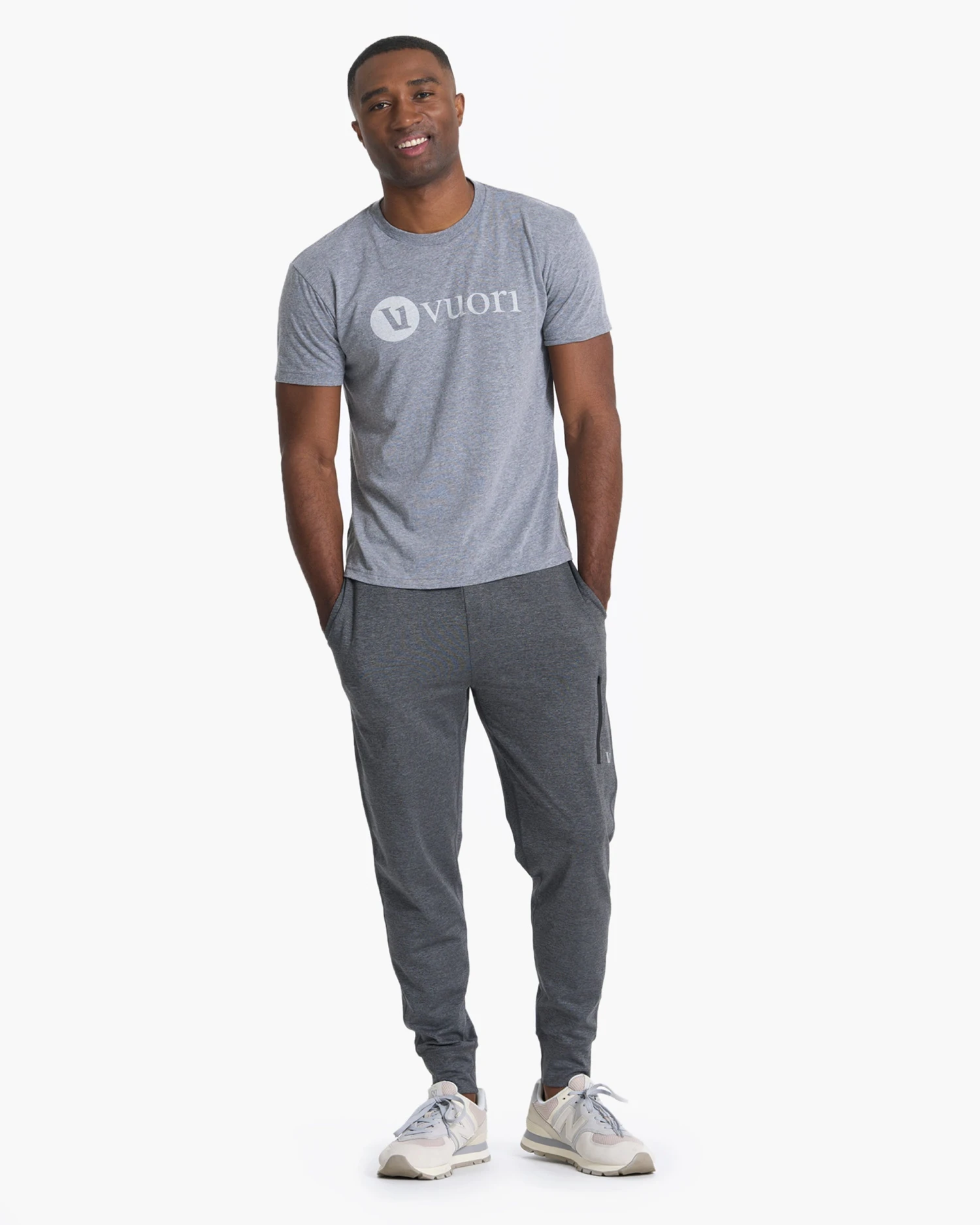 V1 Vuori Wordmark Logo Tee | Heather Grey Salt - Image 3
