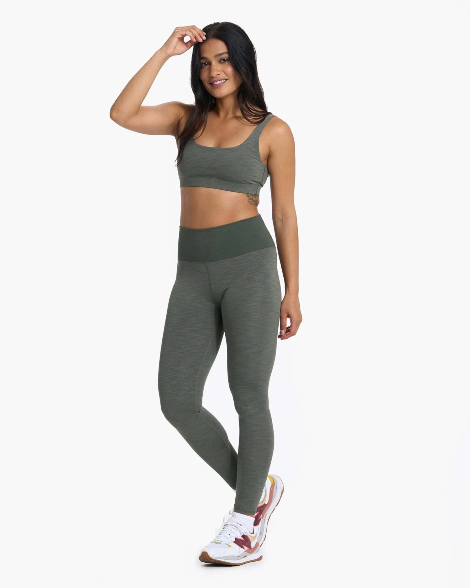 Lux Rib Daily Bra | Dusty Pine Heather - Image 6