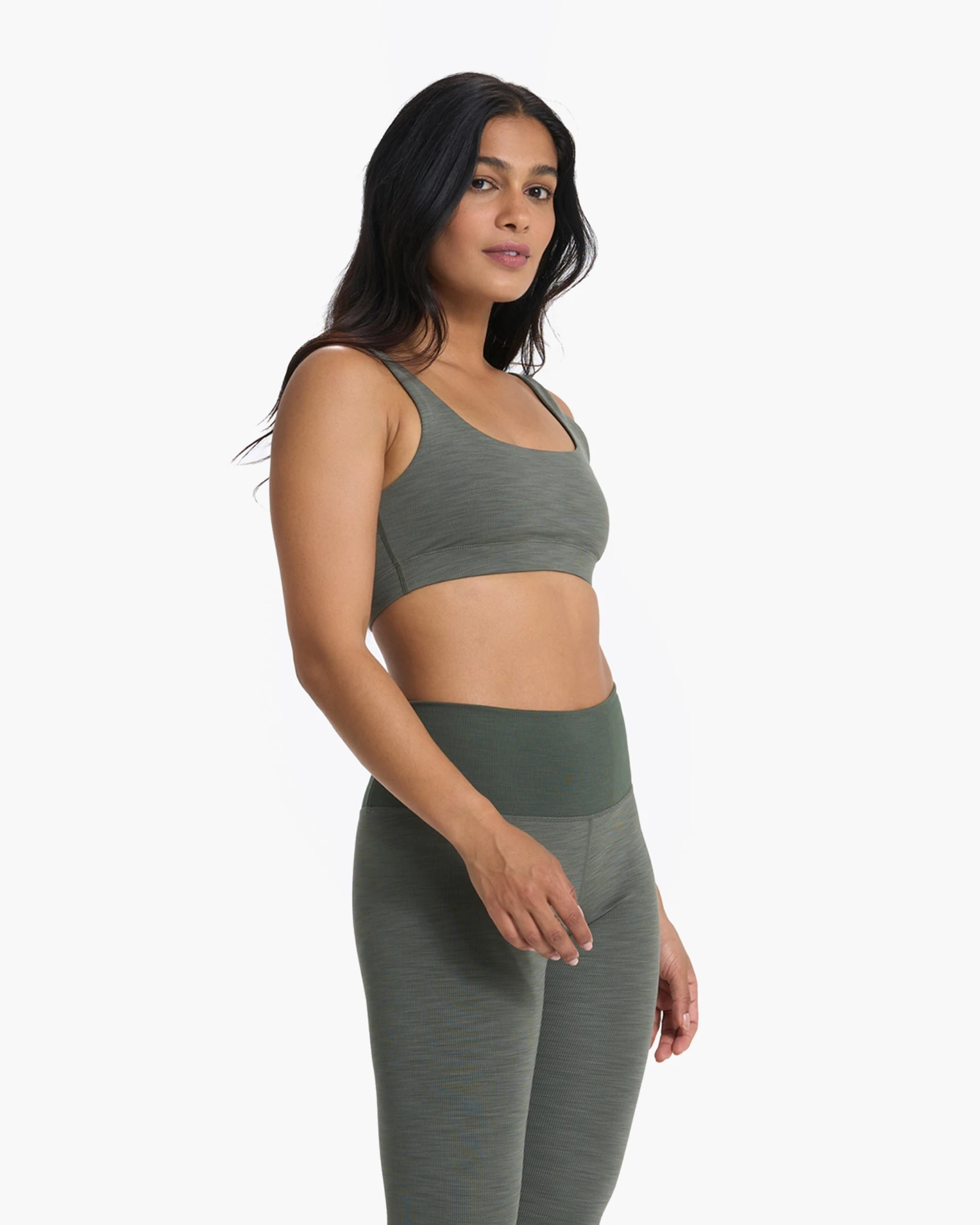 Lux Rib Daily Bra | Dusty Pine Heather - Image 4