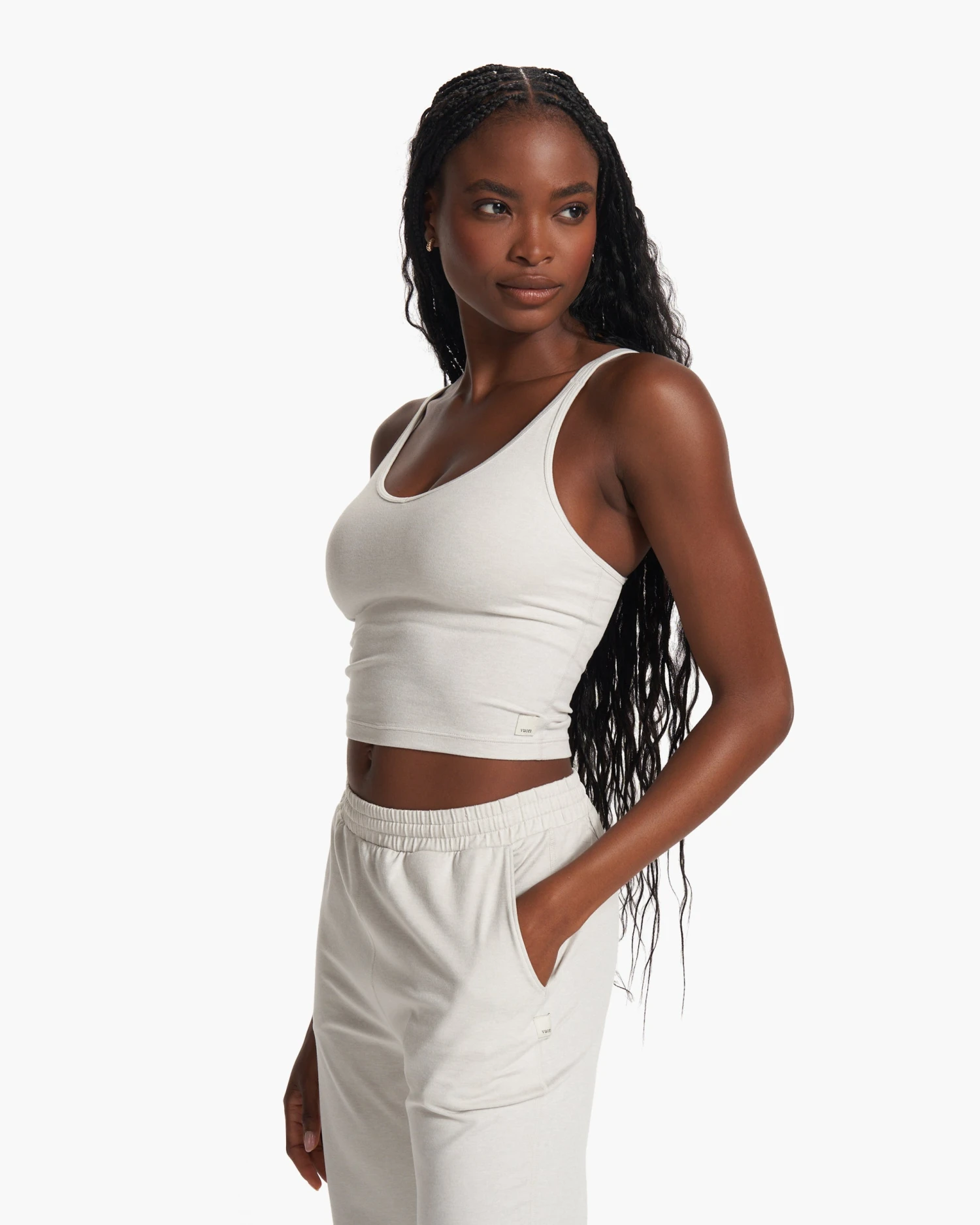 Halo Performance Crop | Salt Heather - Image 2