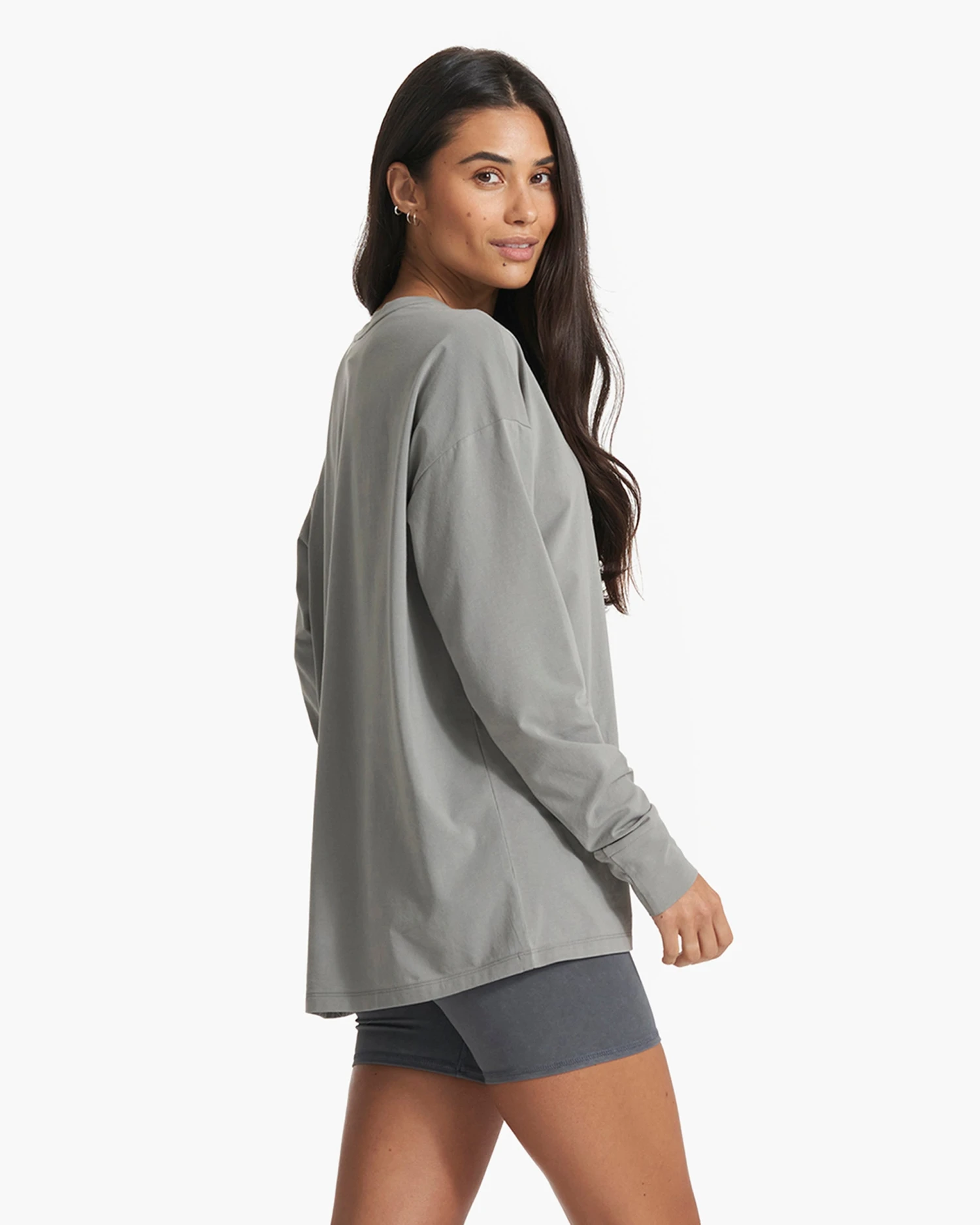 Long Sleeve Feather Tee | Stormy - Image 3