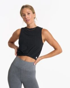 Cove High Neck Tank | Black Heather