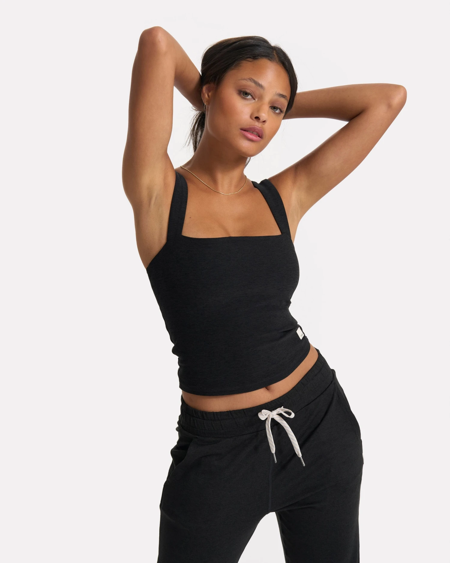Elevation Square Neck Tank | Black Heather - Image 2