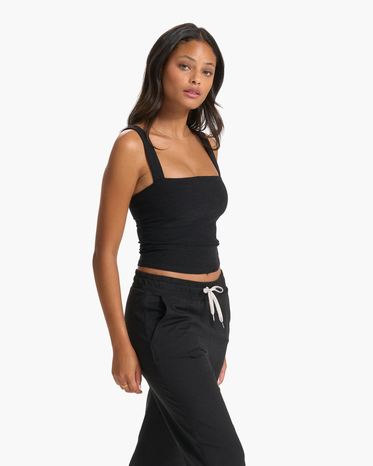 Elevation Square Neck Tank | Black Heather