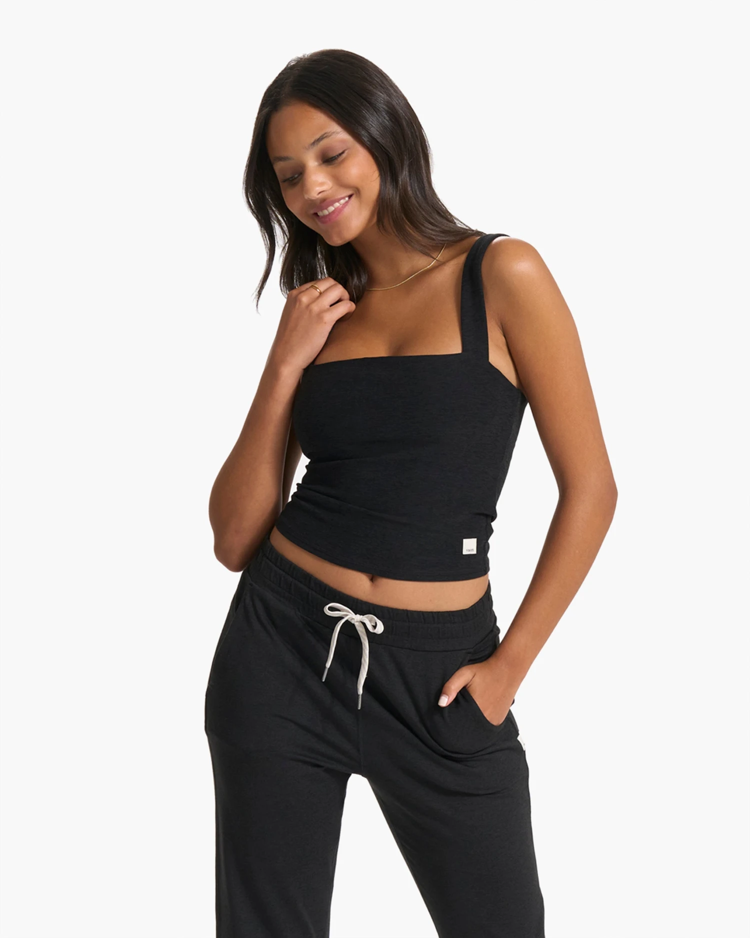 Elevation Square Neck Tank | Black Heather - Image 4