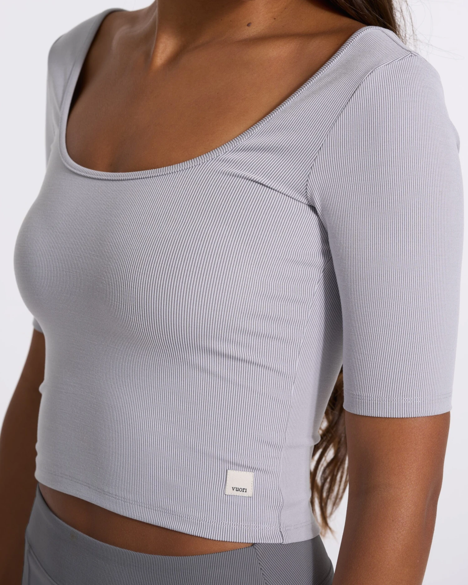 Lux Rib Avant Top | Pale Grey Heather - Image 3