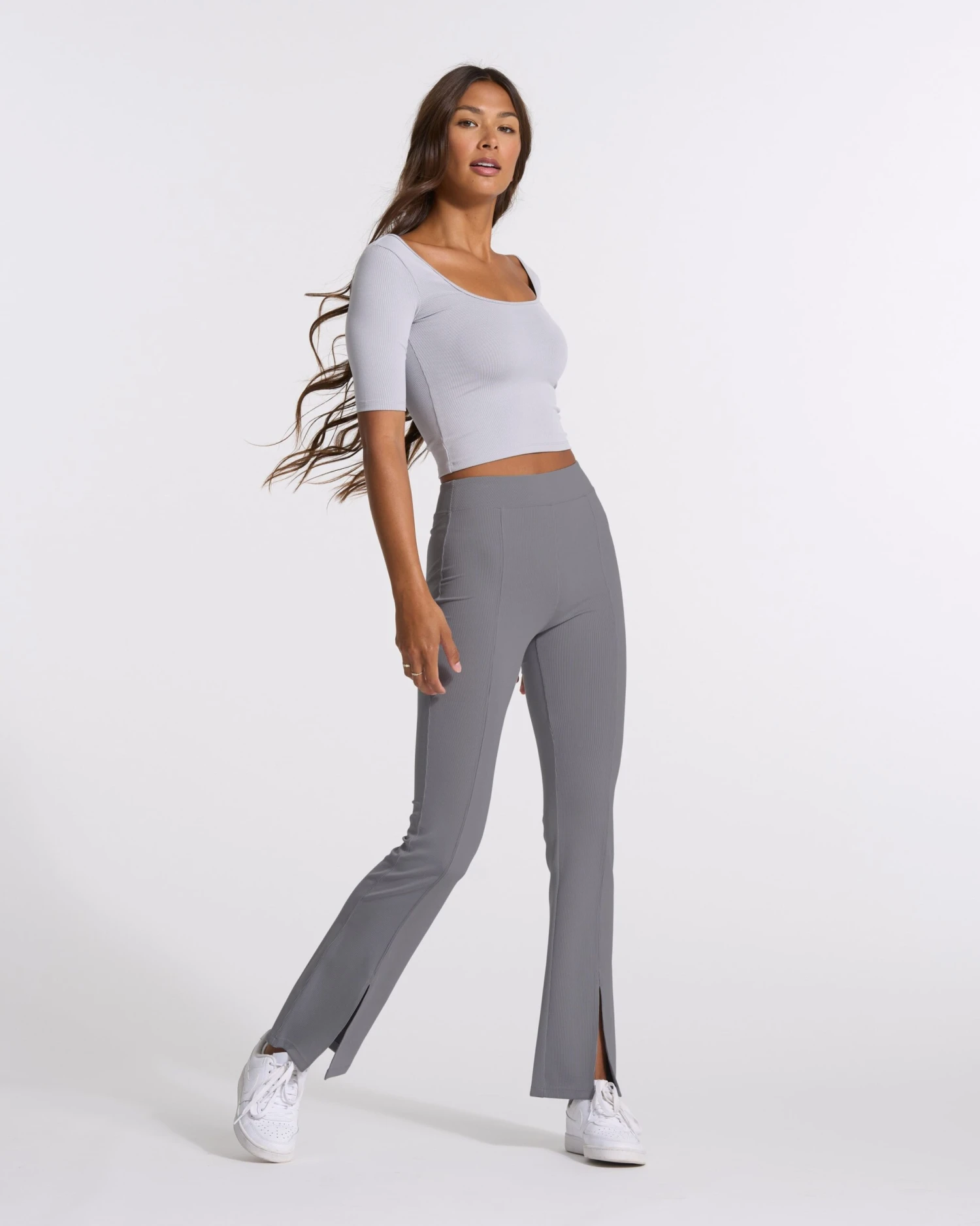 Lux Rib Avant Top | Pale Grey Heather - Image 6