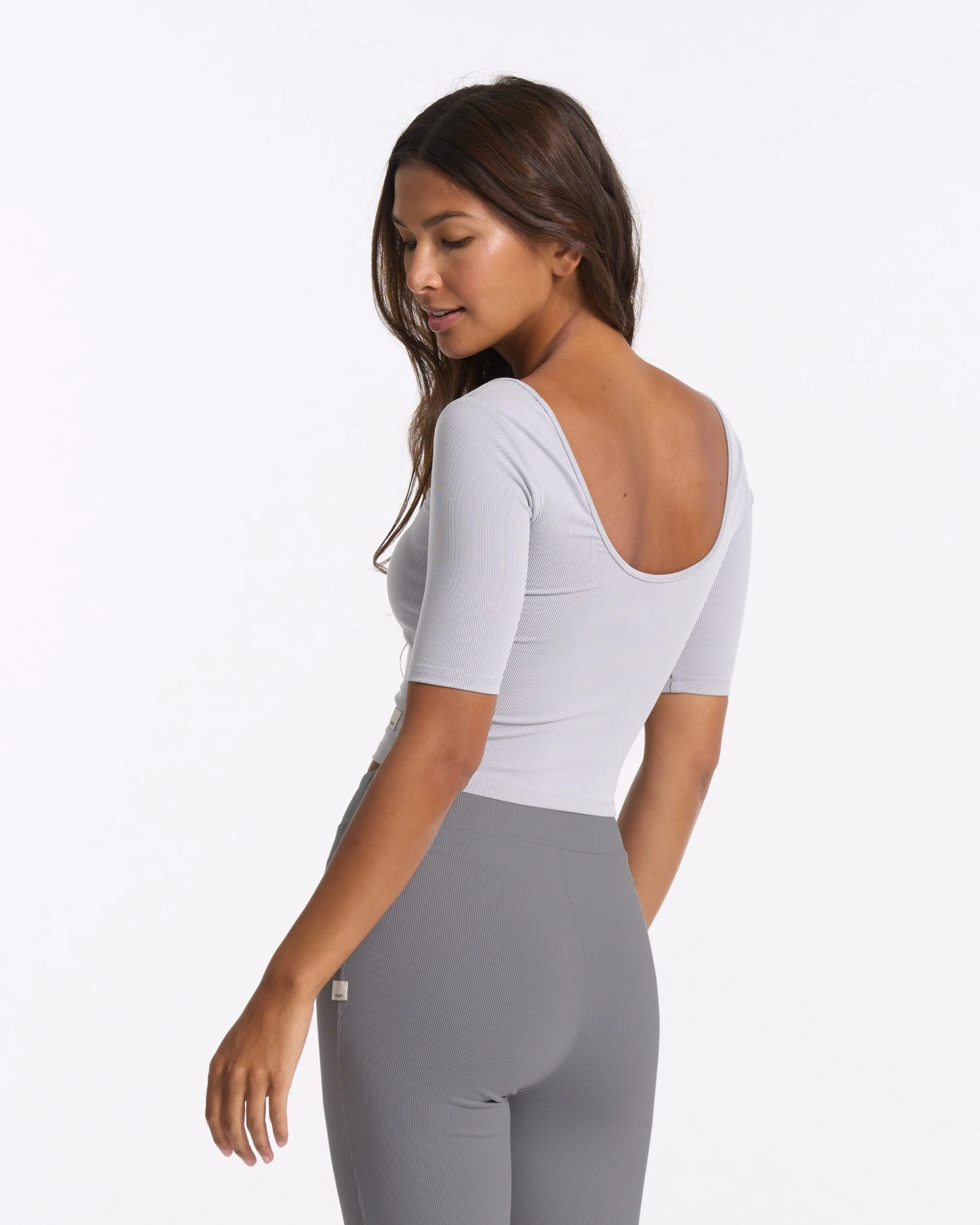 Lux Rib Avant Top | Pale Grey Heather - Image 4