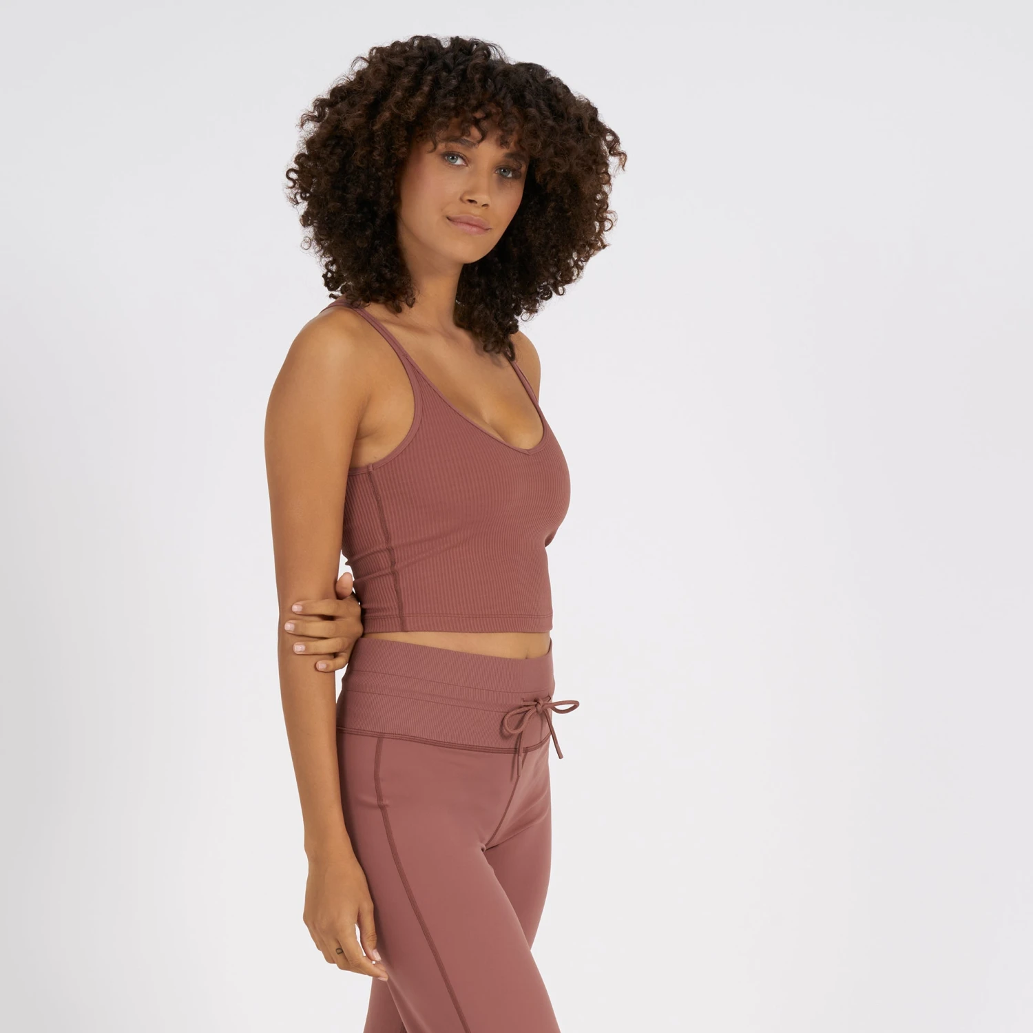 Rib Crop Tank | Terracotta - Image 3