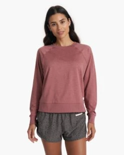 Long Sleeve Halo Crew | Marsala Heather