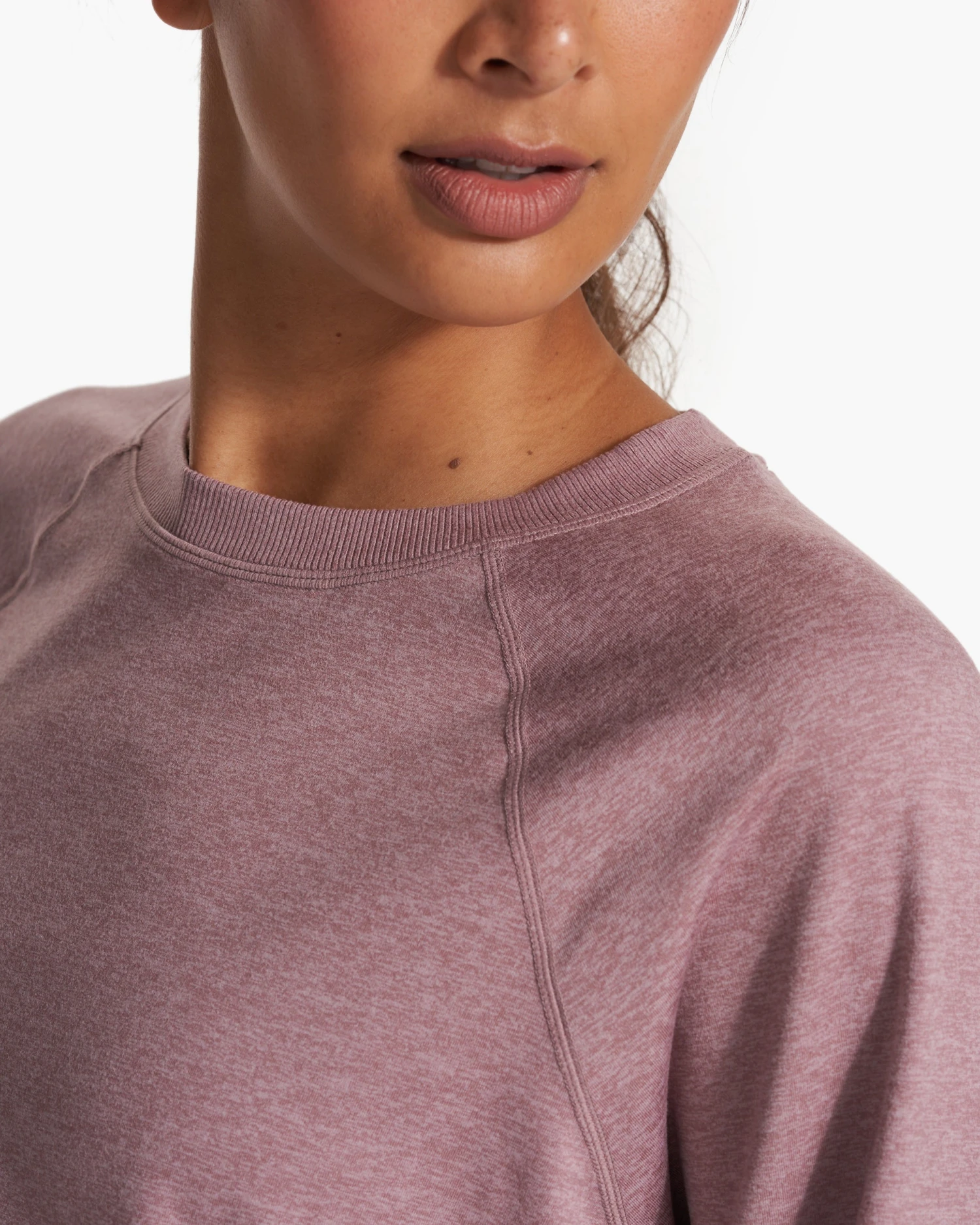 Long Sleeve Halo Crew | Orchid Heather - Image 3