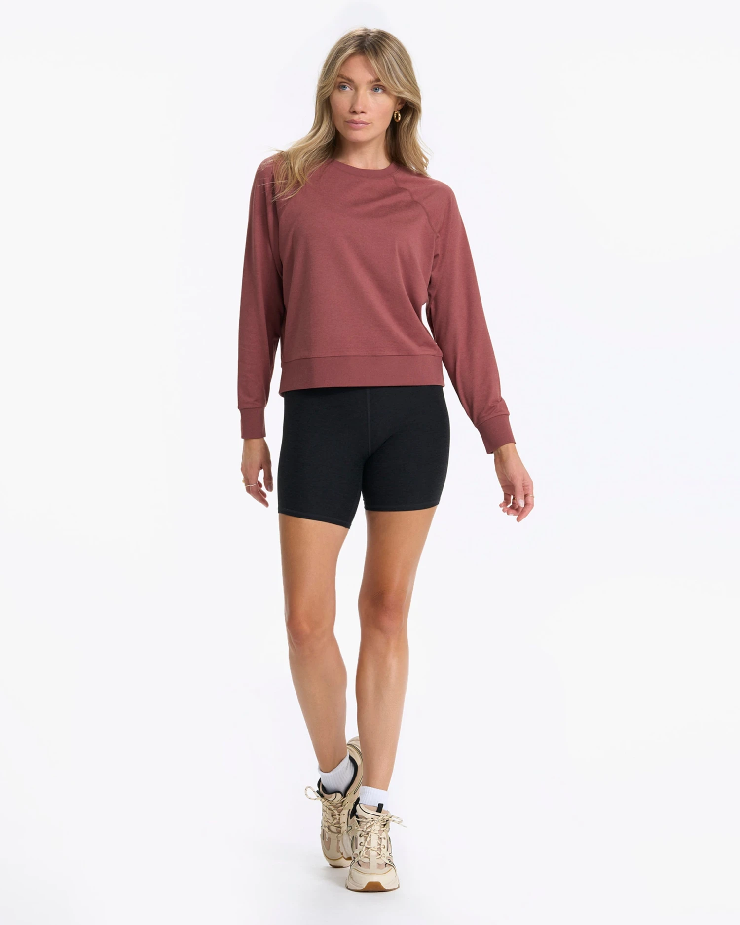 Long-Sleeve Halo Crew | Rosewood Heather - Image 5