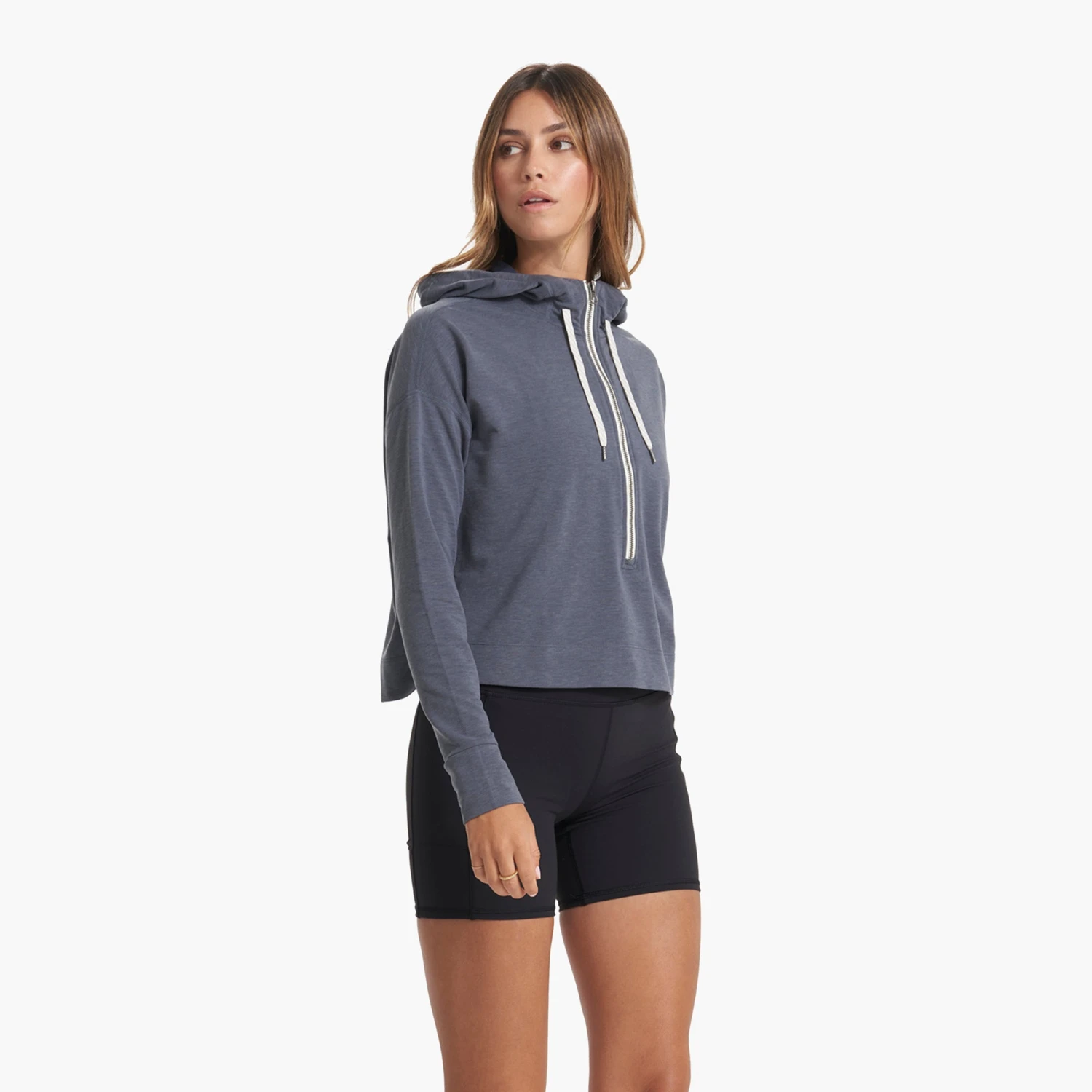 Vista Half Zip Hoodie | Azure Heather - Image 2