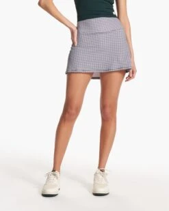 Volley Skirt | White Gingham Plaid