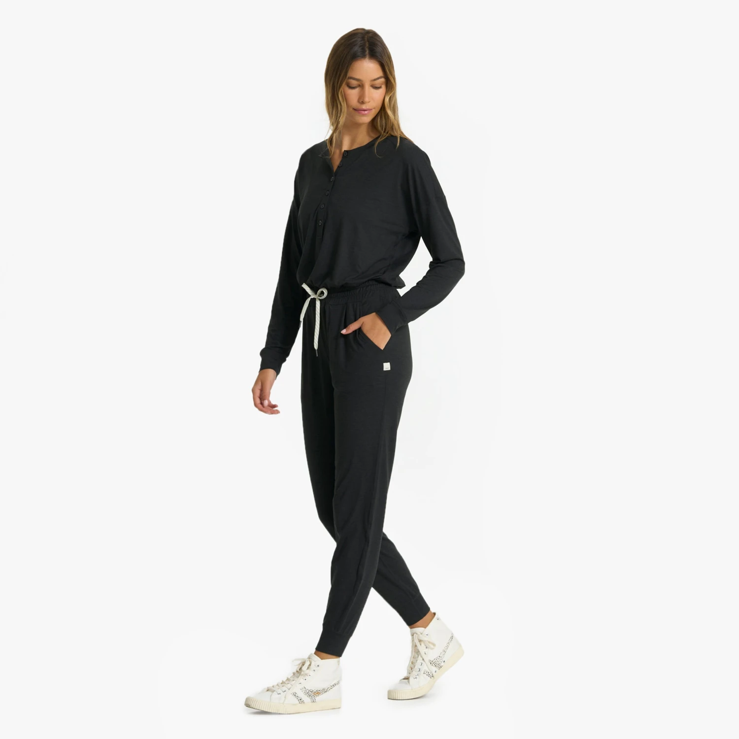 Lux Henley Jumpsuit | Black Heather