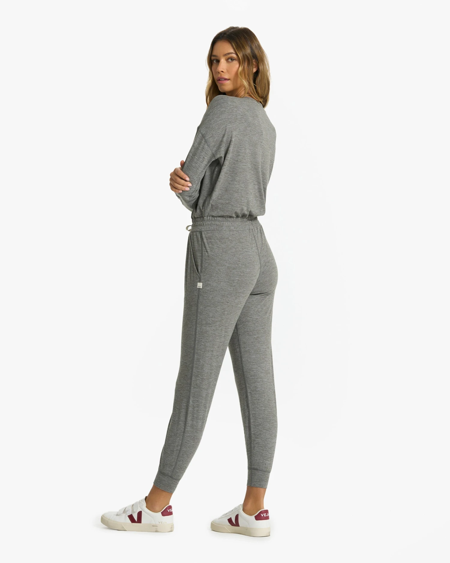 Lux Henley Jumpsuit | Heather Grey - Image 3