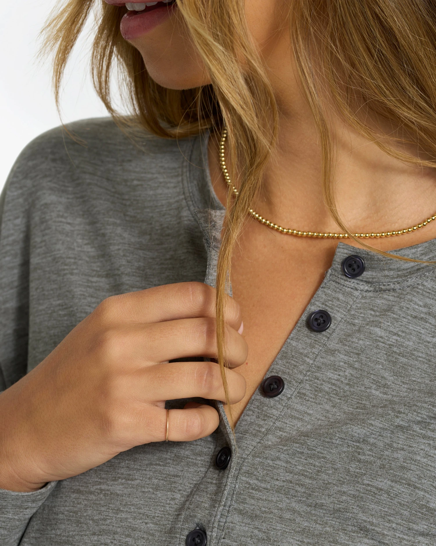 Lux Henley Jumpsuit | Heather Grey - Image 4