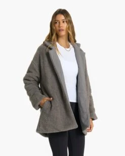 Cozy Sherpa Blazer | Smoke